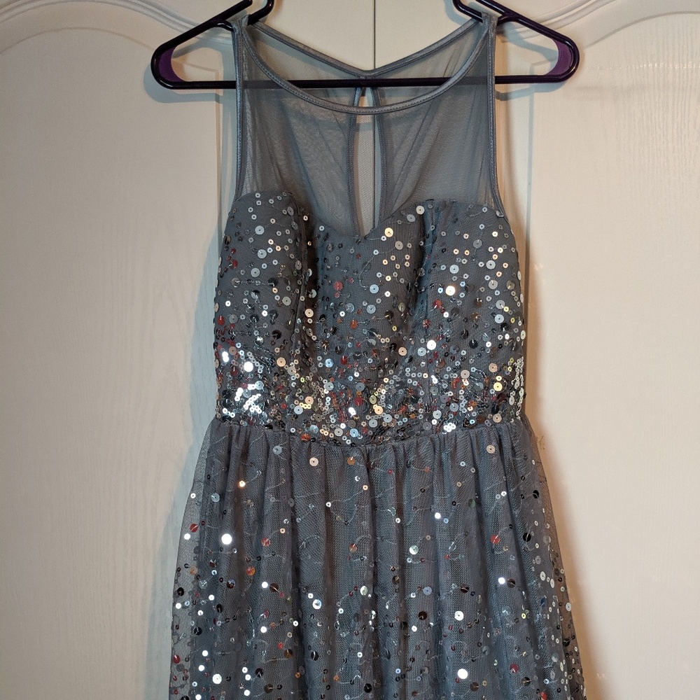 Party Dress Homecoming Dress Silver  Short Dress